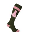 Chaussettes Vertes & roses + Garters Femme