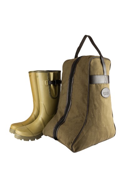 Sac à bottes vert en toile de coton épaisse