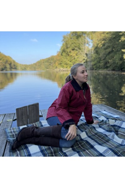 Manteau huilé femme - Rouge - Touche de couleur et protection