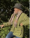 Écharpe à carreaux beige et gris clair – 100 % laine d’agneau, confection anglaise