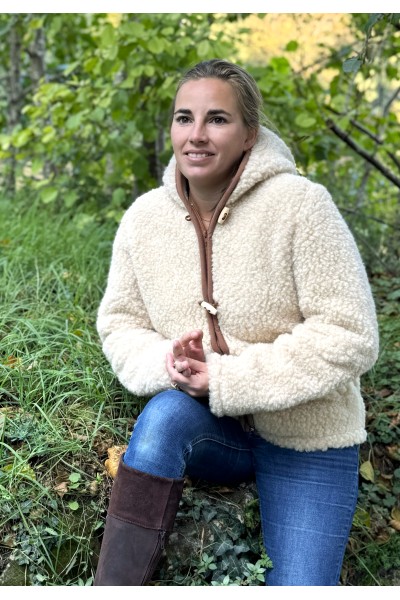 Veste à capuche mouton adulte – unisexe | 100 % laine de mouton