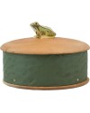 Coffret Grenouille en bois de cerisier sculpté à la main