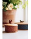 Coffret Écureuil en bois de cerisier sculpté à la main