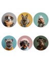 Coffret Cadeau – Ensemble de 6 Sous-verres en Vinyle | Motifs Chiens