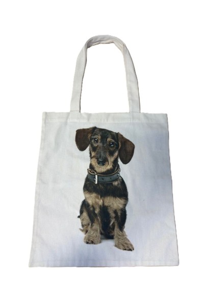 Tote bag en toile motif teckel
