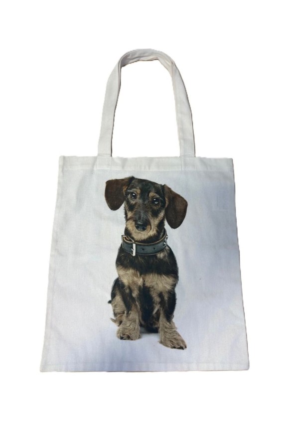 Tote bag en toile motif teckel