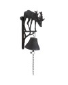 Cloche en fonte motif cerf – sonnette ancienne