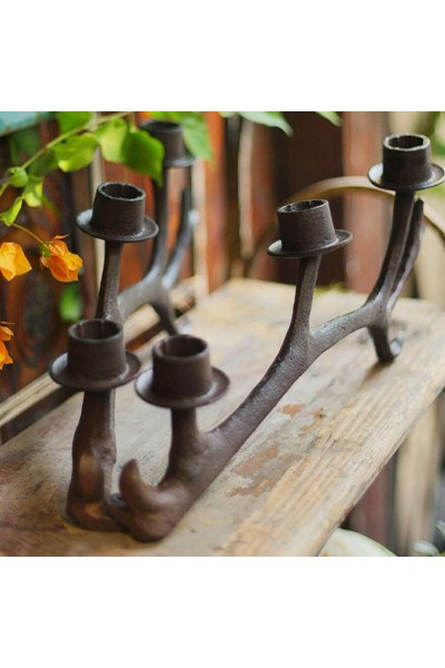Bougeoir en fonte bois de cerf – 6 bougies