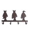 Porte-manteau animaux en fonte – 4 crochets