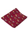 Pochette en soie bordeaux motif canard et chien