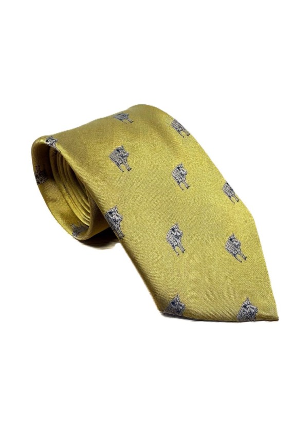 Cravate dorée motif sanglier – Made in France