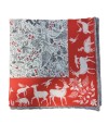 Lot de 2 serviettes sous-bois orangé – motifs animaux de la forêt