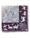 Lot de 2 serviettes sous-bois prune – motifs animaux de la forêt