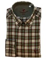 Chemise homme à carreaux vert et bordeaux – col boutonné