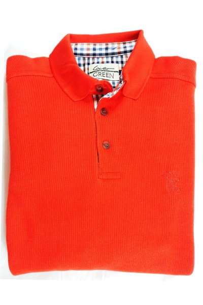 Sweat col boutonné orange –...