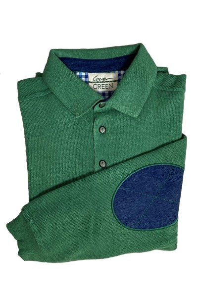 Sweat col boutonné vert...