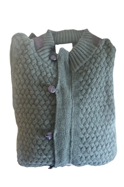 Gilet homme en laine kaki...