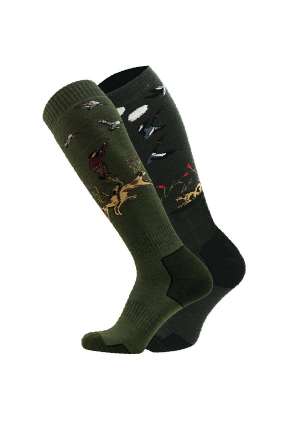 Lot de 2 paires de chaussettes de chasse kaki