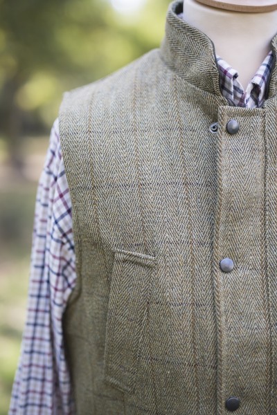 Gilet en tweed clair homme