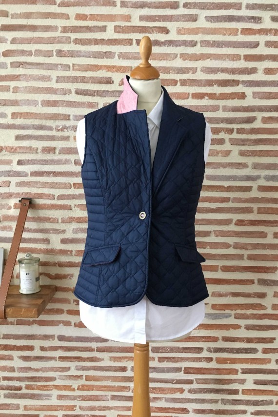 Gilet Matelassé Femme Weatherproof – Bleu Marine, Taille S – Look Neuf