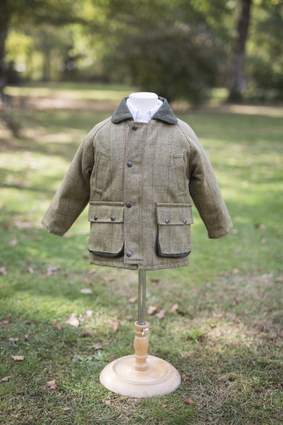 Manteau enfant en tweed - Vert clair