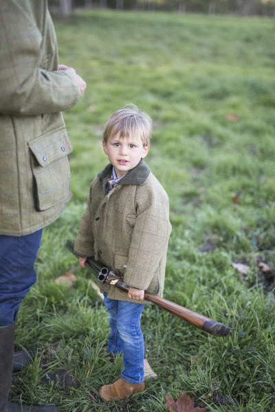 Manteau enfant en tweed - Vert clair