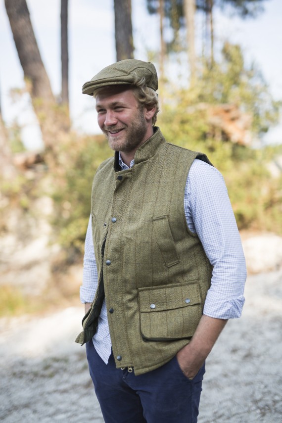 Gilet en tweed clair homme - Cross and Country