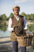 Gilet en tweed et nubuck homme
