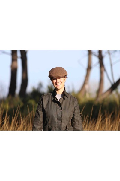 Casquette trappeur en tweed marron – oreillettes rabattables, unisexe, made in England