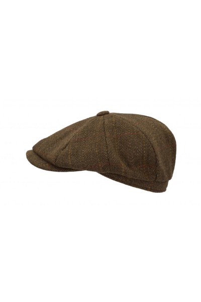 Casquette Bakerboy tweed marron Homme et Femme