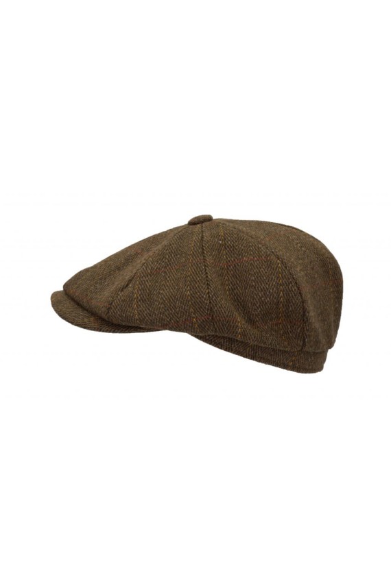 Casquette Bakerboy tweed marron Homme et Femme