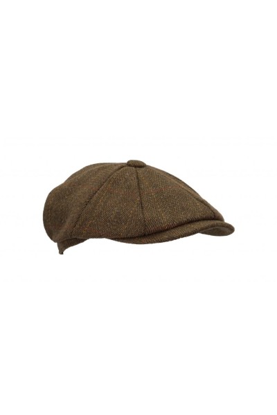 Casquette Bakerboy tweed marron Homme et Femme