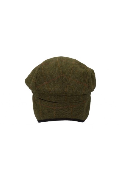 Casquette tweed vert foncé H/F - oreillettes à rabat