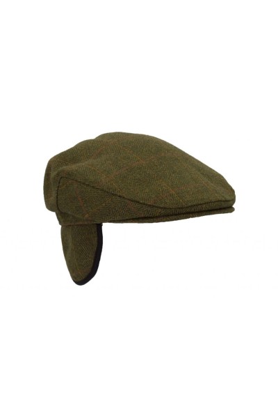 Casquette tweed vert foncé H/F - oreillettes à rabat