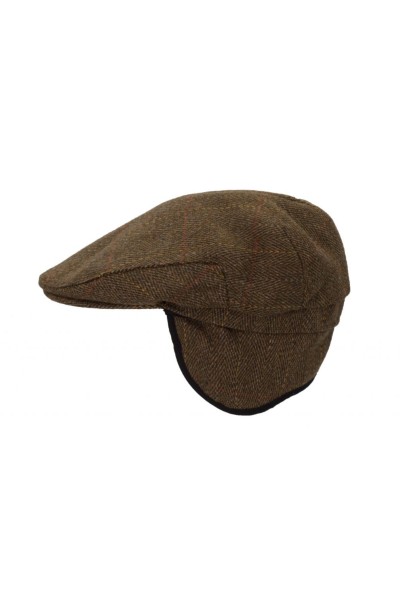 Casquette tweed marron H/F - oreillettes à rabat