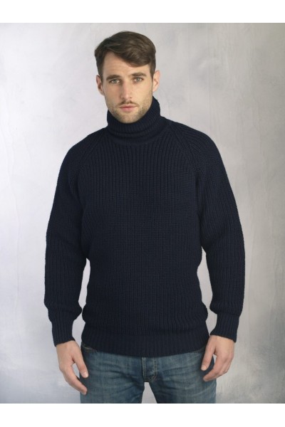 Col roulé homme bleu marine